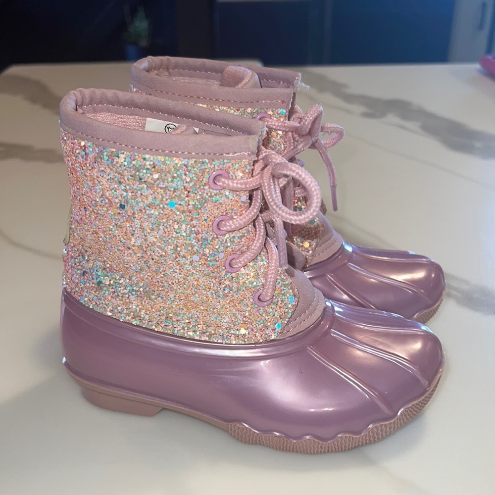 Pink Sparkle Duck Boots